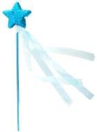 Image of Magical Blue Sequin Star Costume Wand with Ribbons