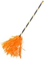 Image of Matte Tinsel Black and Orange Broomstick Halloween Accessory