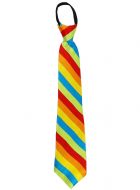 Rainbow Striped Zip Up Satin Neck Tie