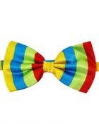 Striped Rainbow Satin Costume Bow Tie