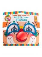 Novelty Clown Glasses with Attached Nose Costume Accessory