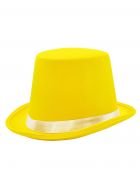 Bright Yellow Adults Tall Top Hat Costume Hat
