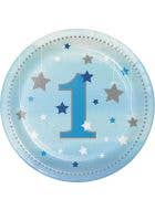 Image of One Little Star 1st Birthday 8 Pack Blue Paper Plates