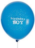 Image of Birthday Boy Blue Printed 10 Pack 30cm Latex Balloons