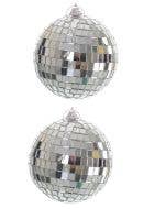 Image of Small 10cm Pack of 2 Mirrored Disco Ball Party Decorations
