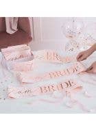 Team Bride 6 Pack Pink Hens Night Sashes