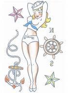 Tinsley Transfers Pin Up Sailor Girl Temporary Tattoo - Main Image
