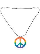 Image of Rainbow 1970's Hippie Peace Sign Costume Necklace