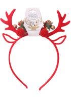 Image of Christmas Reindeer Novelty Red Antlers Headband