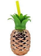 Image of Metallic Rose Gold Pineapple Hawaiian Party Cup