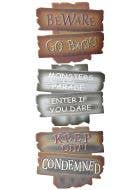 Image of Warning Signs 6 Pack Halloween Garden Stakes - Main Image