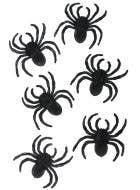 Image of Flocked Black Spiders 6 Pack Halloween Decorations