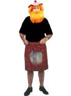 Red Tartan Scotsman Costume Kilt with Sporran