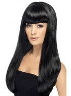 Women's Long Black Babelicious Wig with Fringe Main Image
