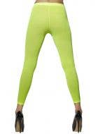 Opaque Fluro Green Footless Costume Tights Back View