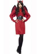 Women's Hellfire Red Devil Haloween Costume Front View