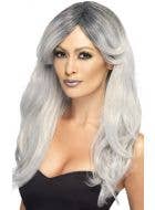 Women's Long Grey Ombre Costume Wig