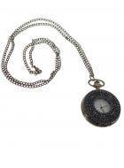 Deluxe Aged Bronze Metal 1920's Fob Pocket Watch Costume Accessory with Viewing Window - Main Image