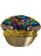 Rainbow Pride Festival Hat with Gold Studs and Jewels