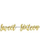 Image of Sweet 16 Gold Glitter Party Banner