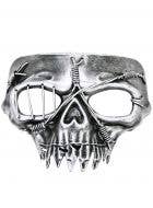 Silver Half Face Skull Halloween Costume Mask