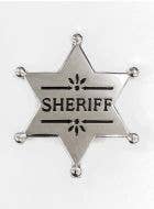 Embossed Silver Metal Sheriff Star Badge Costume Accessory