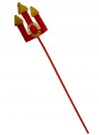 Red and Gold Sequin Devil Pitchfork Halloween Costume Accessory