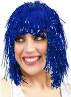 Adults Short Blue Tinsel Costume Wig