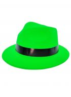 Neon Green Lightweight Plastic Fedora Costume Hat