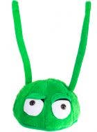 Green Plush Alien Head with Antennae Costume Headband