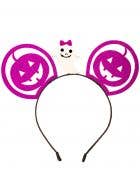 Sparkly Purple Pumpkin Mouse Ears Costume Headband