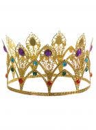 Golden Metal Queen Crown with Jewels