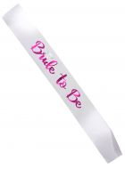 White Sash with Pink Bride To Be Print