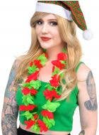 Red and Green Flower Lei Costume Accessory