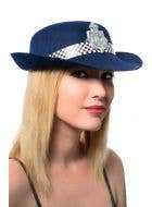 Navy Blue Women's British Police Bowler Hat Costume Accessory