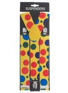 Yellow Spotted Clown Suspender Braces Circus Costume Accessory