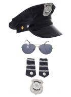 Police Officer Glasses and Hat Costume Accessory Set