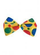 Yellow Jumbo Polka Dot Clown Bow Tie On Elastic Costume Accessory