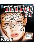 Full Cheetah Face Temporary Tattoo - Main Image