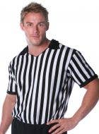 Men's Sports Referee Striped Black and White Costume Shirt Main Image