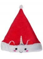 Image of Cute Smiling Unicorn Christmas Hat
