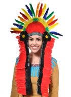 Image of Multicoloured Native American Chief Costume Headdress