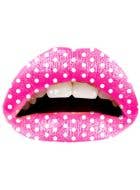 Women's Pink And White Polka Dot Temporary Lip Tattoo Applique Costume Accessory Main Image