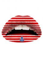Temporary Red and Whiite Sailor Lips Tattoo Applique by Violent Lips Image 1