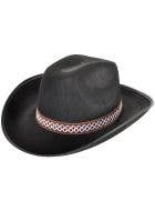 Image of Outlaw Black Cowboy Hat with Brown Trim