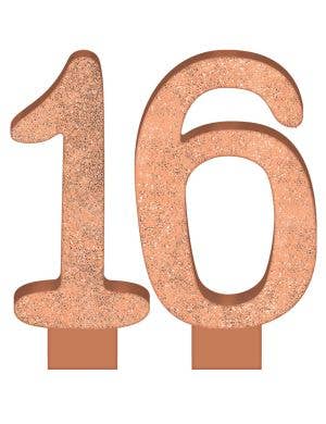 Image of 16th Birthday Rose Gold Glitter Birthday Candles