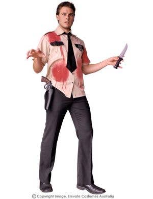 Blood Soaked Zombie Night Guard Halloween Costume for Men - Main Image