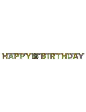Image of 18th Birthday Sparkling Gold and Silver Banner Party Decoration