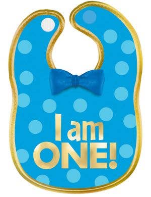 Image of 1st Birthday Boy I Am One Blue Fabric Bib