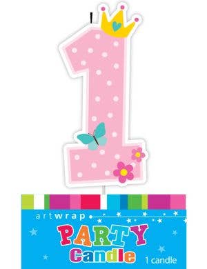Image of 1st Birthday Pink Baby Girl Number 1 Cake Candle